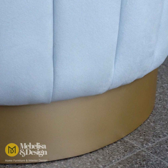 Luxury Stool Pouff Ottoman Kursi Bulat Kain Bludru