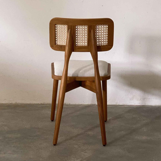 Maco Chair Kursi Makan Jati Dudukan Kain Maco Chair Kursi Makan Jati Dudukan Kain