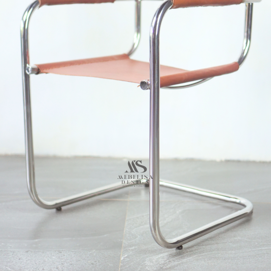 Marcel Chair Kursi Stainless Kombinasi Kulit