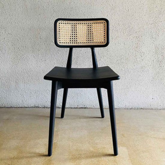 Maco Chair Kursi Makan Jati Mix Rotan Solid Base