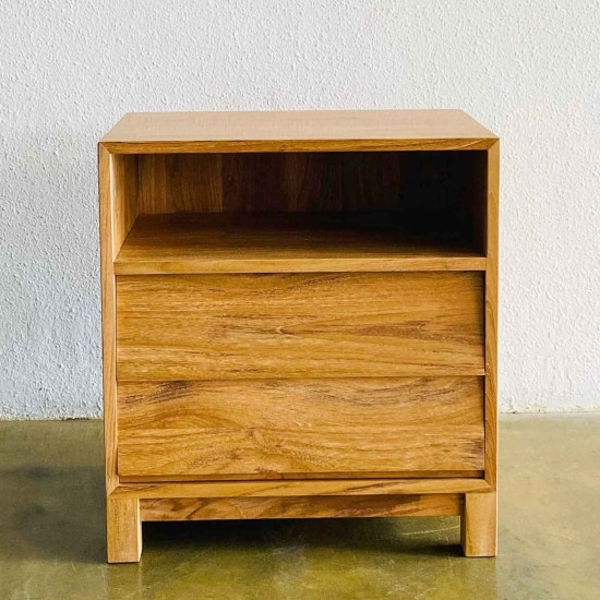 Marlo Bedside Meja Nakas Laci Minimalis Jati Solid