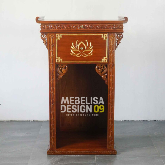 Meja Altar Sembayang Ukiran Kayu Jati 2 Laci