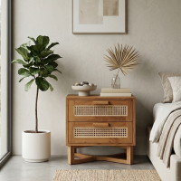 Meja Bedside 2 Laci Rotan Bahama