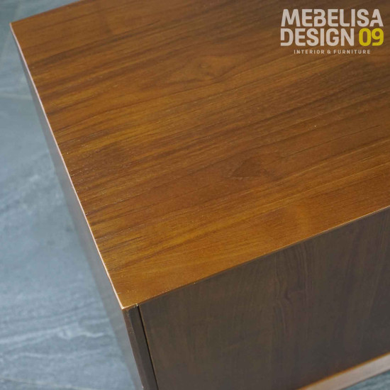 Meja Bufet TV Kaki Besi Kayu Jati Minimalis