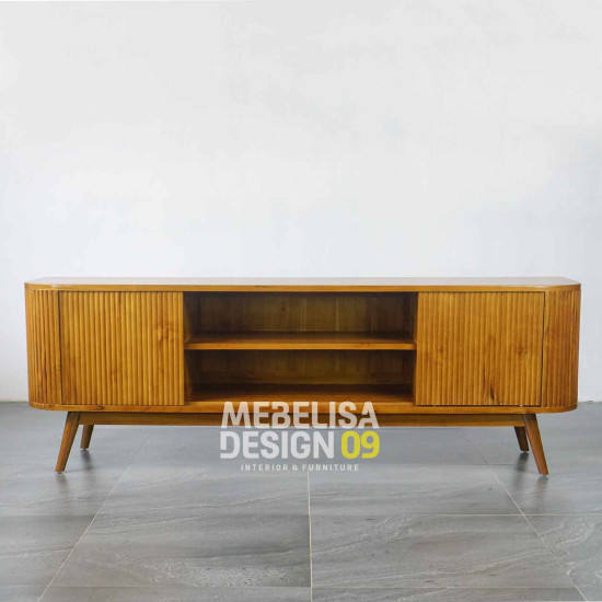 Meja Bufet TV Retro Pintu Geser Kayu Jati