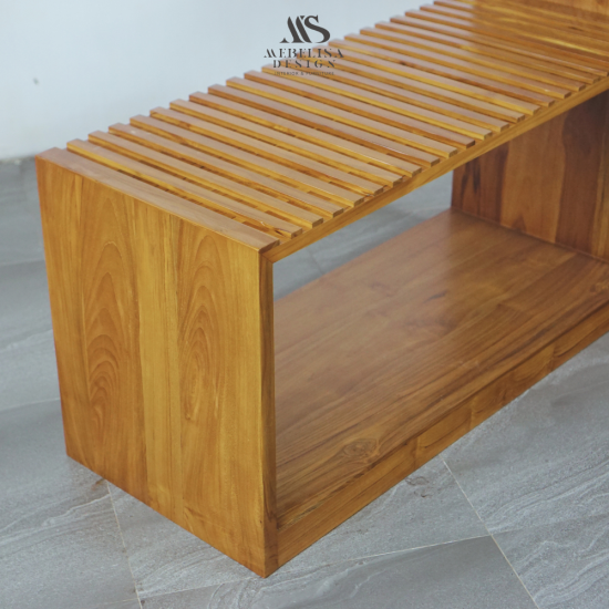 Meja Kerja Kantor Minimalis Kayu Solid Jati