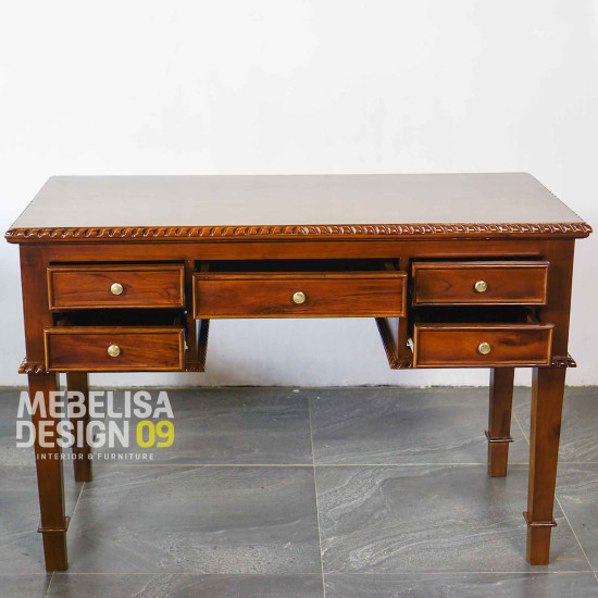 Meja Konsol Ruang Tamu Minmalis Kayu Jati 5 Laci