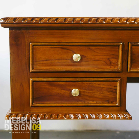 Meja Konsol Ruang Tamu Minmalis Kayu Jati 5 Laci