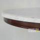 Meja Makan Antik Bulat Top Marmer Mewah Kayu Jati