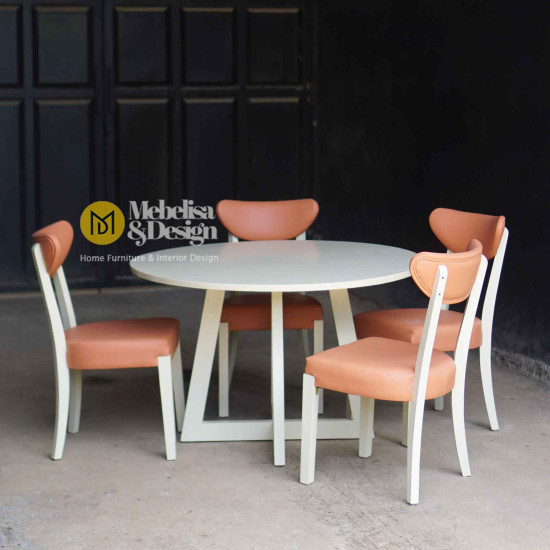 Meja Makan Bulat Set 4 Kursi Minimalis Scandinavian Modern Duko Meja Makan Bulat Set 4 Kursi Minimalis Scandinavian Modern Duko