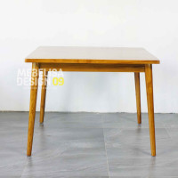 Meja Makan Persegi Minimalis Retro Kayu Jati