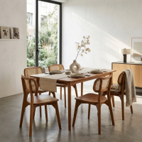 Meja Makan Set 4 Kursi Jati Scandinavian Retro