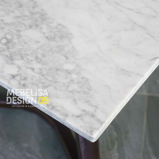 Meja Makan Top Marmer Set 4 Kursi Minimalis Kayu Jati