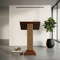 Meja Mimbar Podium Minimalis Kayu Jati