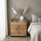 Meja Nakas Bedside 2 Laci Rustik White Wash
