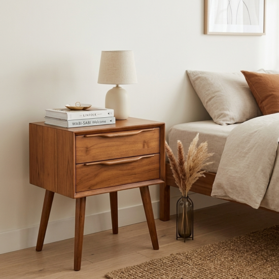Meja Nakas Bedside Retro Mid-Century Jati Jepara Meja Nakas Bedside Retro Mid-Century Jati Jepara