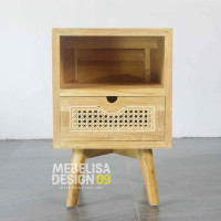 Meja Nakas Retro Samping Tempat Tidur 1 Laci Meja Nakas Retro Samping Tempat Tidur 1 Laci