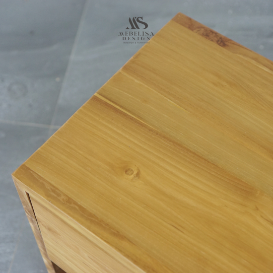 Meja Nakas Samping Tempat Tidur Minimalis Kayu Jati