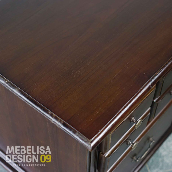 Meja Nakas Tempat Tidur 5 Laci Kayu Jati Solid Meja Nakas Tempat Tidur 5 Laci Kayu Jati Solid