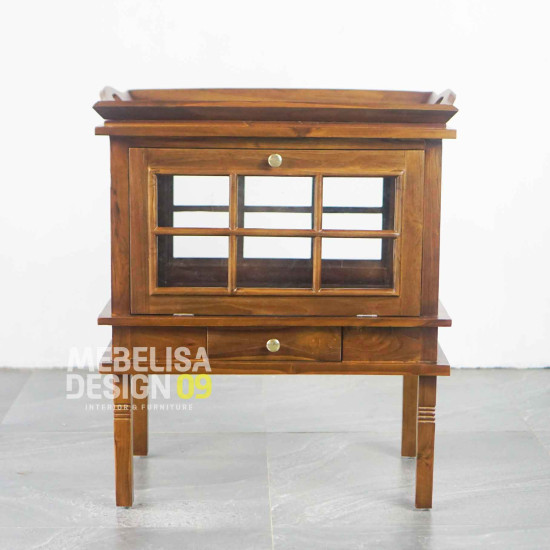 Meja Pojok Meja Nampan Teh Minimalis Kayu Jati