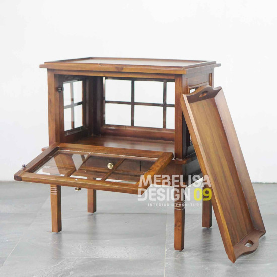 Meja Pojok Meja Nampan Teh Minimalis Kayu Jati
