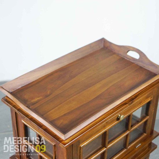 Meja Pojok Meja Nampan Teh Minimalis Kayu Jati