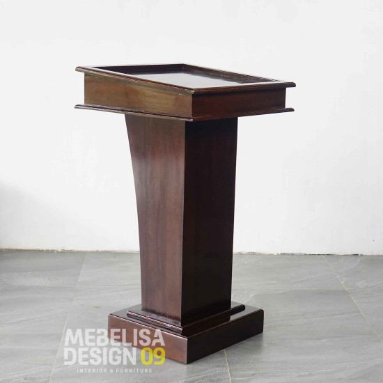 Meja Prasasti Podium Minimalis Kayu Jati Solid