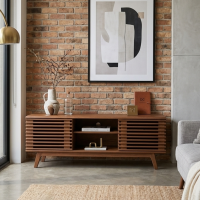 Meja Rak TV Jati Mid-Century Mikayla