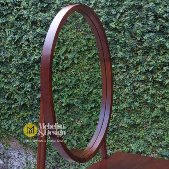 Meja Rias Kekinian Model Retro Kayu Jati 1 Laci