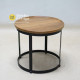 Industrial Round Table Teak Iron Leg Industrial Round Table Teak Iron Leg