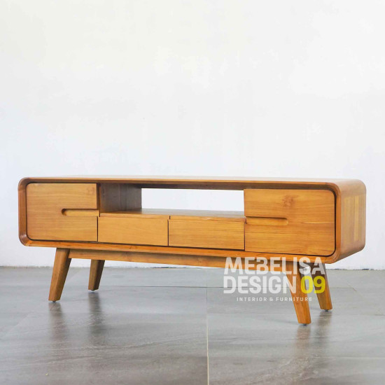 Meja TV Retro Minimalis Kayu Jati 2 Pintu 2 Laci Meja TV Retro Minimalis Kayu Jati 2 Pintu 2 Laci