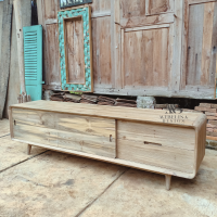 Mid-Century Modern Recycled Teak Media Console