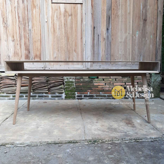 Mid-Century Modern Recycled Teak Wood Study Desk