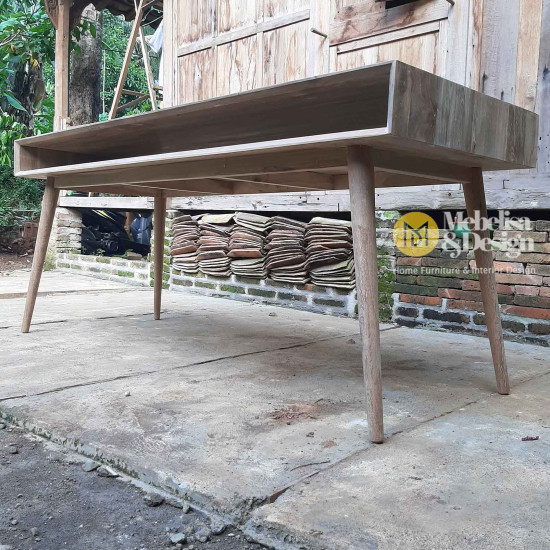 Mid-Century Modern Recycled Teak Wood Study Desk