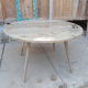 Mid-Century Round Reclaimed Teak Dining Table