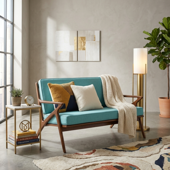 Mid-Century Sofa Tamu 2 Dudukan Kayu Jati Mid-Century Sofa Tamu 2 Dudukan Kayu Jati