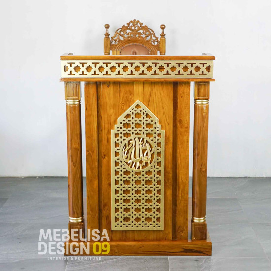 Mimbar Khutbah Masjid Set Kursi Raja Kayu Jati