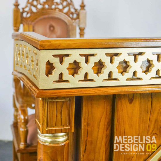 Mimbar Khutbah Masjid Set Kursi Raja Kayu Jati