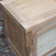 Minimalist Buffet Made of Old Teak and Rattan Woven with 4 Doors
