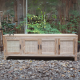 Minimalist Buffet Made of Old Teak and Rattan Woven with 4 Doors