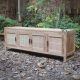 Minimalist Buffet Made of Old Teak and Rattan Woven with 4 Doors