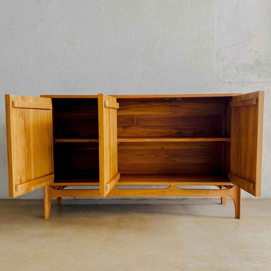 Mira Sideboard Mid-Century Bufet Ruang Tamu Modern Kayu Jati Solid
