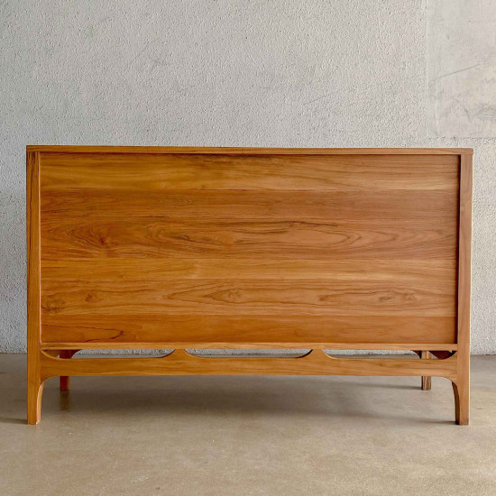 Mira Sideboard Mid-Century Bufet Ruang Tamu Modern Kayu Jati Solid