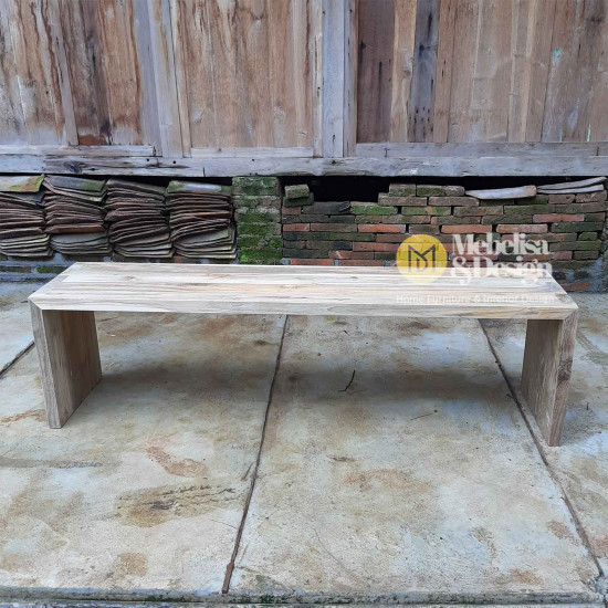 Modern Scandian Reclaimed Teak Bench