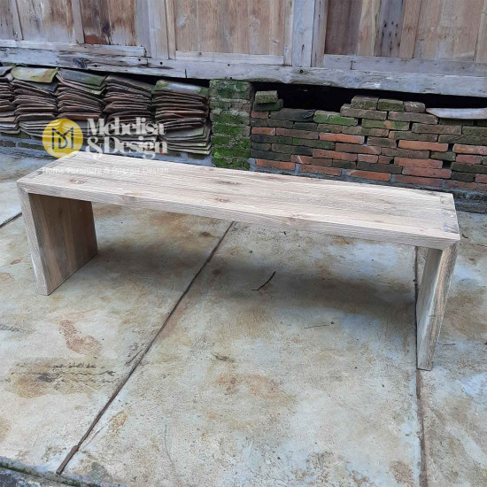 Modern Scandian Reclaimed Teak Bench