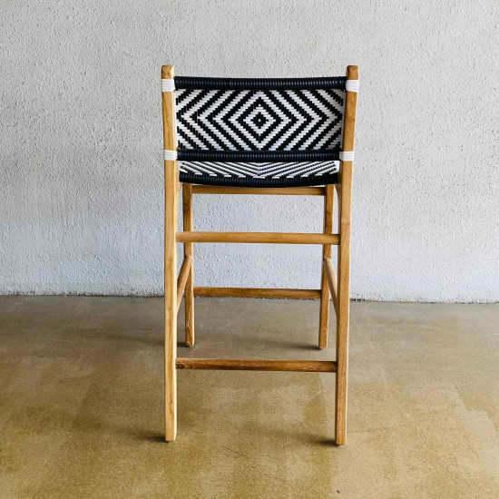 Nadia Barstool Kursi Bar Anyaman Rotan Black-White Nadia Barstool Kursi Bar Anyaman Rotan Black-White