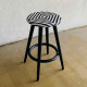 Najiah Bar Stool White+Black Rotan Kursi Bar Bulat Retro Jati