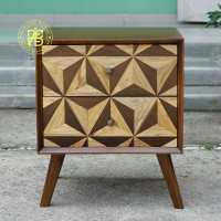 Nakas Bedside Retro Minimalis Kayu Jati 2 Laci