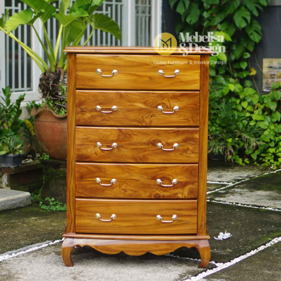 Nakas Kayu Jati 5 Laci Tempat Penyimpanan File Nakas Kayu Jati 5 Laci Tempat Penyimpanan File