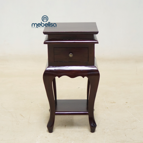 Nakas Meja Telepon Kayu Jati 1 Laci